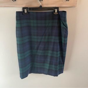 J.Crew Plaid Pencil Skirt. Size 0.
